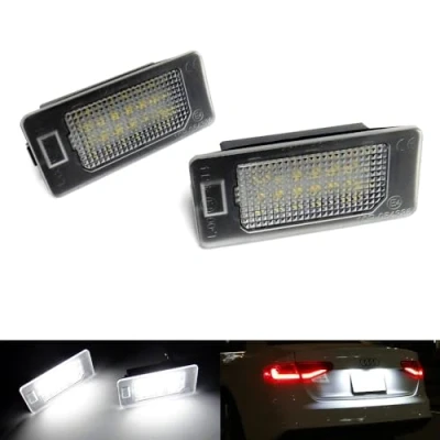 Abbildung von RZG 2x LED Kennzeichenbeleuchtung Weiß Canbus für A1 A3 S3 A4 S4 A5 S5 A6 A7 Q3 Q5 Q7 TT RS Cayenne