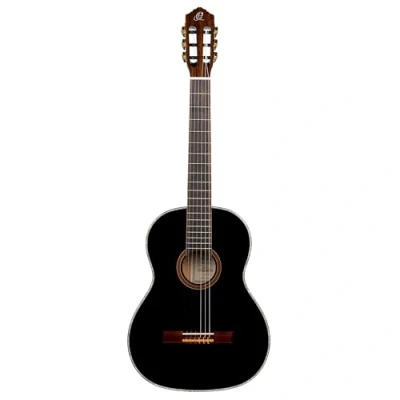 Abbildung von Ortega Guitars schwarze Konzertgitarre 4/4 Größe Linkshänder Family Series inklusive Gigbag Mahagoni / Fichtendecke (R221BK L)