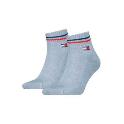 Abbildung von Tommy Hilfiger Unisex Quarter Retro 2ER PACK Socken, Größe: 39 42, Light blue melange
