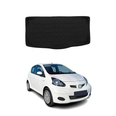 Abbildung von OMAC Kofferraumwanne Laderaumwanne kompatibel mit Toyota Aygo 2005 2014 Schrägheck Gummi TPE