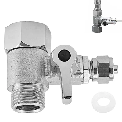Abbildung von Wasseranschluss Adapter T stück 3/8 X 1/4 Schlauch Verteiler Gartenschlauch Wasserhahn Absperrhahn Absperrventil Zum Anschluss Von 2 Geräten