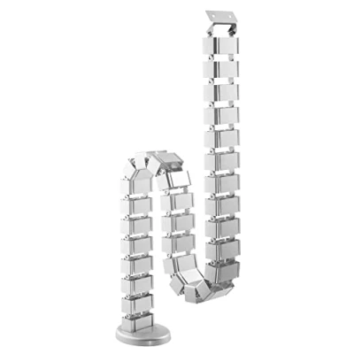 Abbildung von mywall Kabelführung HZ42SL mit Einer Länge bis 1.285 mm, Kabelmanagement für Schreibtische Schraubenfixierung, Kabelschlauch Kabelkanal Rund, 4 Fach Kanalsystem modularer Wirbelstruktur