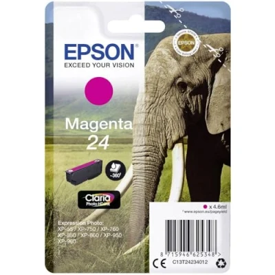 Abbildung von Epson 24 magenta tintenpatrone 4,6ml C13T24234011 original