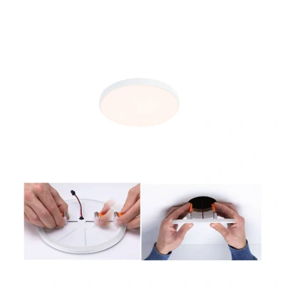 Abbildung von Paulmann 79944 LED Panel Einbaupanel Veluna VariFit Edge 90mm rund dimmbar Warmweiß Weiß Kunststoff Beleuchtungssystem 3000 K