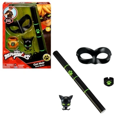 Abbildung von Bandai Miraculous Ladybug Verwandlungsset Cat Noir Superhelden Kostüm und Accessoires für Kinder P50603