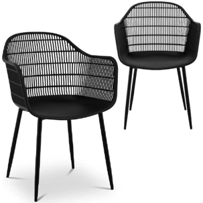 Abbildung von Fromm &amp; Starck Star_SEAT_08 Stuhl 2er Set bis 150 kg Sitzfläche 45 x 44 cm schwarz Kunststoffstuhl Stuhlbeine Metall