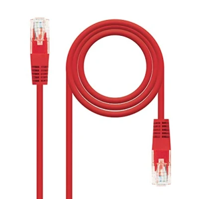 Abbildung von Nanocable 10.20.0402 R Ethernet Netzwerkkabel RJ45, Cat.6 UTP AWG24, 100% Kupfer, rot, 2.0 mts