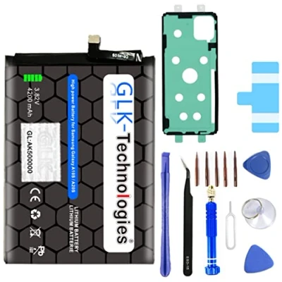 Abbildung von High Power Ersatzakku kompatibel mit Samsung Galaxy A20s (A207F) GLK Technologies Battery accu 4200mAh Akku inkl. Profi Werkzeug Set Kit NUE