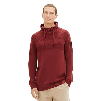 Abbildung von TOM TAILOR Herren 1038247 Strick Snood aus Baumwolle, 32220 burned Bordeaux red, M