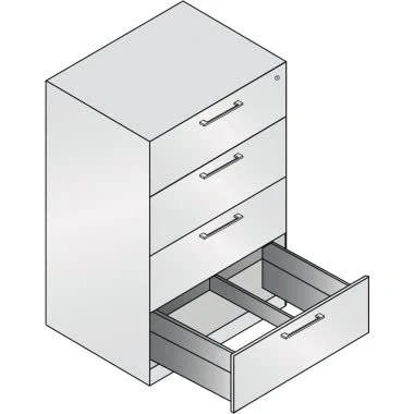 Abbildung von CP Hängeregistraturschrank Asisto 146223412 S10124 A4 2 bahnig silberg
