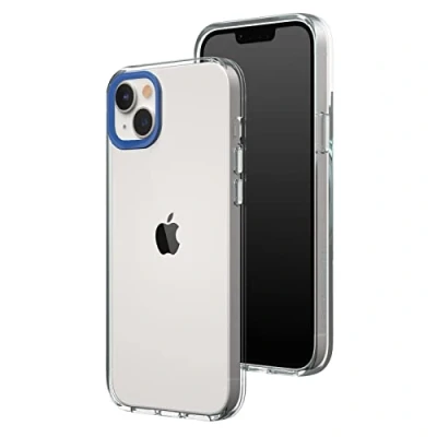 Abbildung von RhinoShield Crystal Clear Case kompatibel mit [iPhone 14 Plus] Fortschrittliche Vergilbungsresistenz, Hohe Transparenz, Personalisierbare und Transparente Schutzhülle Kobaltblau Kamera Ring