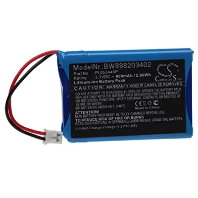 Abbildung von vhbw Akku kompatibel mit Nolan B5, B901L, B901R, N103, N4, N43, N43 Air, N43E, N43E N71 Motorradhelm (800mAh, 3,7V, Li Ion)
