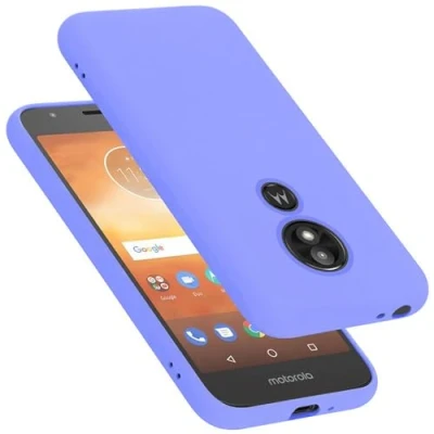 Abbildung von Cadorabo Hülle kompatibel mit Motorola Moto E5 Play GO Handyhülle für Case aus flüssigem Silikon stoßfeste dünne TPU Schutzhülle Liquid HELL LILA