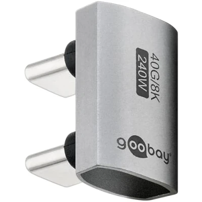 Abbildung von goobay USB C Adapter 240W 40 Gbit Verlängerung 180 U Form USB4 (Stecker auf Stecker) / 4.0 Adpter 8K@60 Hz, abwärtskompatibel 3.1, 2.0/74446