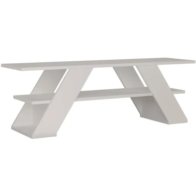 Abbildung von HOCUS PICUS Holz Farfalla TV Schrank Moderner Fernsehtisch, Sideboard mit Regalen für Wohnzimmer bis 150 cm 120 x 40 33 Antik Weiß