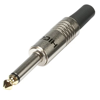 Abbildung von HICON 6,3mm Klinkenstecker 2 pol male mono Goldtip chromfarben HI J63M01