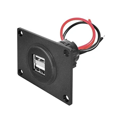 Abbildung von PRO CAR Einbausteckdose Doppel Power USB Onhe Montageplatte