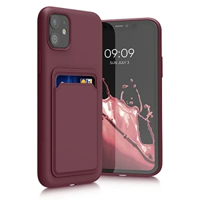 Abbildung von kwmobile Handyhülle kompatibel mit Apple iPhone 11 Hülle Handy Cover Fach für Karten in Tawny Red