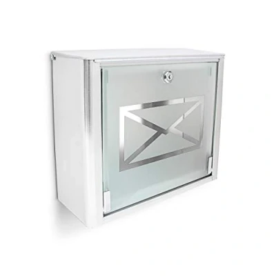 Abbildung von relaxdays Briefkasten Glas mit Brief Motiv
