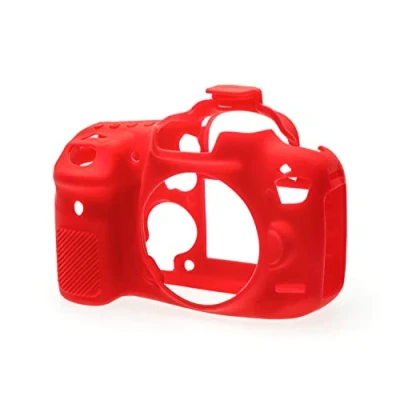 Abbildung von easyCover Silikon Kameratasche Schutz für Ihre Kamera Canon 7D Mark II Rot