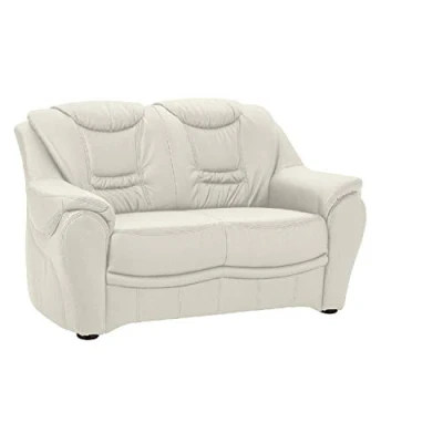 Abbildung von Cavadore 2 Sitzer Bansa mit Federkern / Polstercouch in Leder 148 x 94 95 Echtleder Weiß