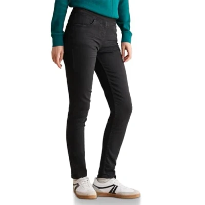 Abbildung von Cecil Jeans Slim Fit, Damen, Größe: 32x28, Schwarz