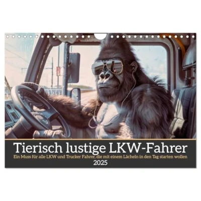 Abbildung von Tierisch lustige LKW Fahrer (Wandkalender 2025 DIN A4 quer), CALVENDO Monatskalender