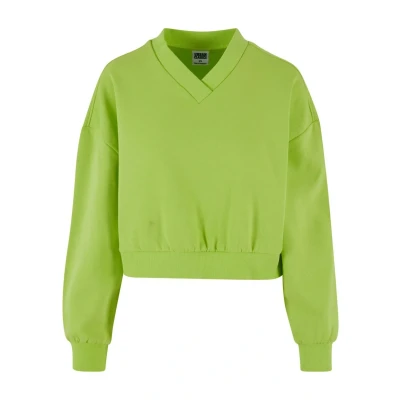 Abbildung von Urban Classics Cropped Vneck Sweatshirt, Damen, Größe: XL, Frozenyellow