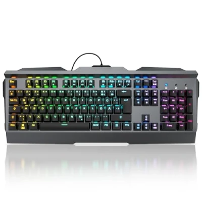 Abbildung von Titanwolf mechanische Gaming Tastatur LED Mechanical Keyboard Anti Ghosting QWERTZ Layout DE RGB Hintergrundbeleuchtung 19 Lichtmodis Benutzerdefinierter Beleuchtungsmodus