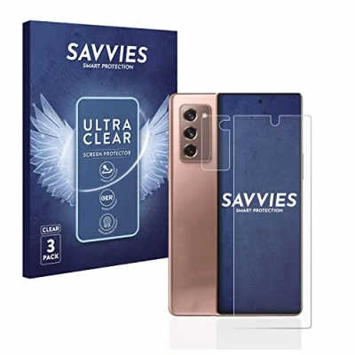 Abbildung von Savvies 6 Stück Schutzfolie für Samsung Galaxy Z Fold 2 5G (Display+Kamera) Displayschutz Folie Ultra Transparent