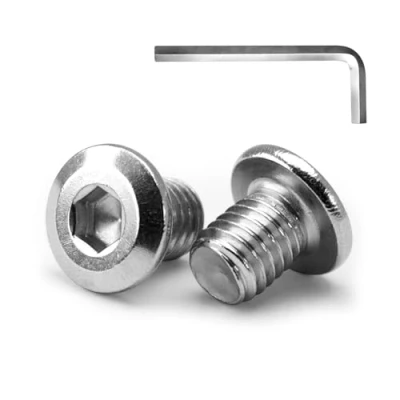 Abbildung von MINHER 10 Sätze M6 x 10mm Schrauben,Flachkopfschrauben, A2 V2A Edelstahl Flachkopf Innensechskantschrauben für Möbel(mit Innensechskantschlüssel)