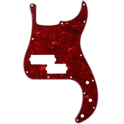 Abbildung von Musiclily Pro 5 Saiter 13 Löcher P Bass Pickguard PB style Schlagbrett für Fender Mexican Precision Bass,4 lagig Vintage Tortoise