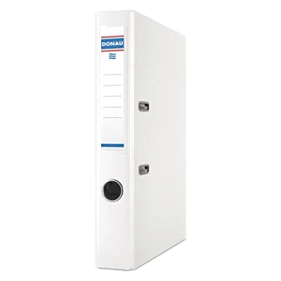 Abbildung von DONAU Master Ordner Schmal 25er Pack/DIN A4 / 5 cm 25 Stück/Weiß/Kunststoffbezug PP/Carton Papier Schlitzordner Büroordner Aktenordner Ringordner/Grünen Punkt