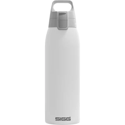 Abbildung von SIGG Isolierte Trinkflasche Shield Therm One White Für kohlensäurehaltige Getränke geeignet Auslaufsicher Spülmaschinenfest BPA frei 90% recycelter Edelstahl Weiss 1L