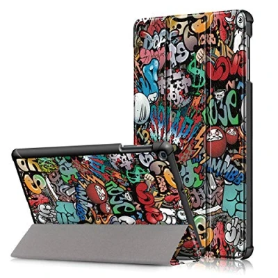 Abbildung von Xuanbeier Ultra Dünn Hülle Kompatibel mit Samsung Galaxy Tab A 10.1 2019 SM T510/T515 Schutzhülle Ständer Funktion,Graffiti