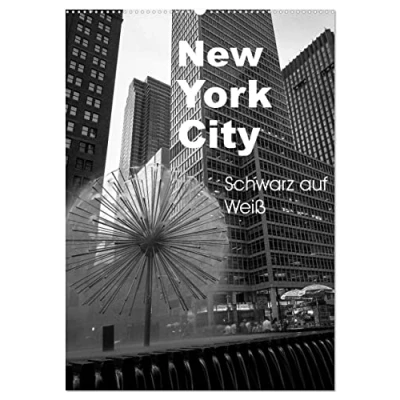 Abbildung von New York City Schwarz auf Weiß (Wandkalender 2025 DIN A2 hoch), CALVENDO Monatskalender