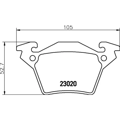 Abbildung von HELLA 8DB 355 008 641 Bremsbelagsatz für Verschleißwarnanzeiger vorbereitet MERCEDES BENZ: Vito Bus, V Klasse, Kastenwagen