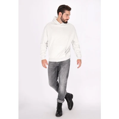 Abbildung von DREIMASTER Vintage Herren Sweatshirt XXL / Wollweiß Melange 80% recycelte Baumwolle 20% recyceltes Polyester