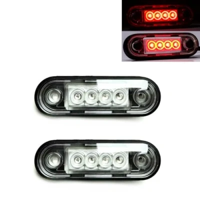 Abbildung von MelTruck® 2x Rote LED Umrissleuchte Begrenzungsleuchte Positionsleuchte ULTRA FLACH 12V 24V PKW LKW Anhänger