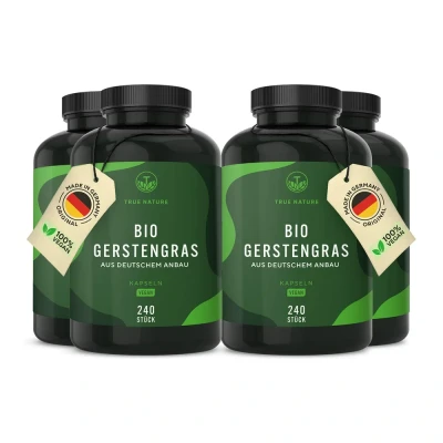 Abbildung von Bio Gerstengras 1440 Kapseln Vegan TRUE NATURE 4x360 St
