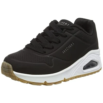 Abbildung von Skechers Mädchen Uno Stand On Air Shoe, Größe: 5,5 M US Big Kid, Farbe: Schwarz, Schwarz , 37.5 EU