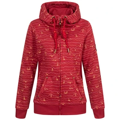 Abbildung von Ankerglut Damen Hoodie Sweatshirt Sweatjacke Langarmshirt #Ankerglutwelle Kapuzenpullover, Rot, 36 EU