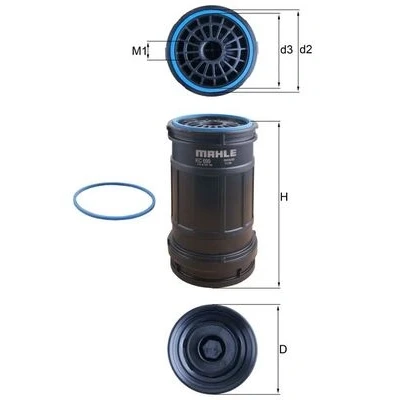 Abbildung von MAHLE ORIGINAL KC 699D Kraftstofffilter Anschraubfilter MERCEDES BENZ: ATEGO 2, UNIMOG, ATEGO, SCANIA: P,G,R,T series, FIAT: Linea