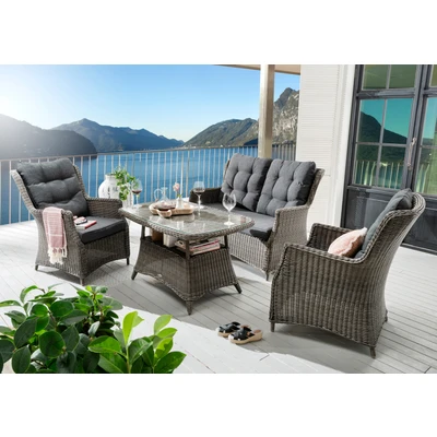 Abbildung von Destiny Garten Essgruppe &quot;CASA&quot;, (13 tlg., 1x 2er Sofa, 2x Sessel, Tisch, inkl. Auflagen), Aluminium, Polyrattan