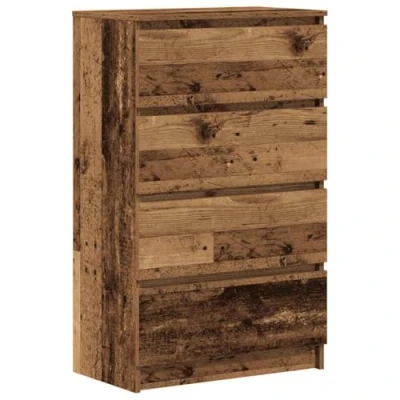 Abbildung von vidaXL Sideboard Altholz Optik 60x35x98,5 cm Holzwerkstoff, Kommode, Anrichte, Küchenschrank, Schubladenkommode, Schrank, Flurschrank