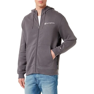 Abbildung von Champion TAPE Hooded FULL ZIP Sweatjacke, Herren, Größe: Large, Grey