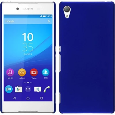 Abbildung von PhoneNatic case kompatibel mit Sony Xperia Z3+ / Plus Hülle blau gummiert Hard + 2 Schutzfolien