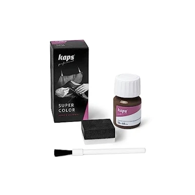 Abbildung von Kaps Super Color Lederfarbe für Naturleder, Synthetik und Textil, Lederfärber, 25 ml, Mittelbraun 139