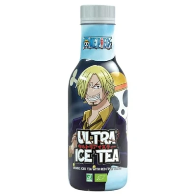 Abbildung von ULTRA ICE TEA Bio Eistee Veganer Früchtetee mit dem One Piece Charakter Sanji Fruchtiger Hibiskusblütengeschmack 1 x 500 ml Einweg