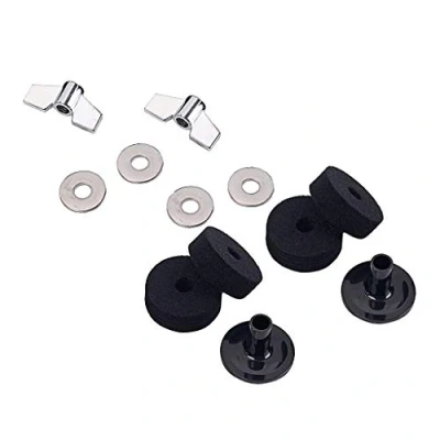 Abbildung von Alnicov Trommelbecken Zubehör Set für Becken, Filz Unterlegscheiben, Beckenhülsen, Flügelmuttern, HiHat Kupplungsfilz, Hi Hat, Cup Filz, Trommel Set, Schwarz